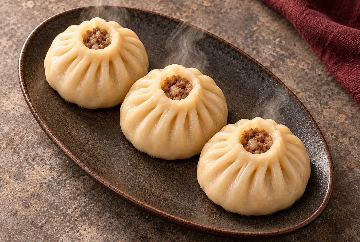 Буузы с говядиной и курдюком, 3 шт.